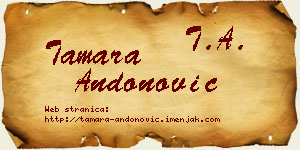 Tamara Andonović vizit kartica